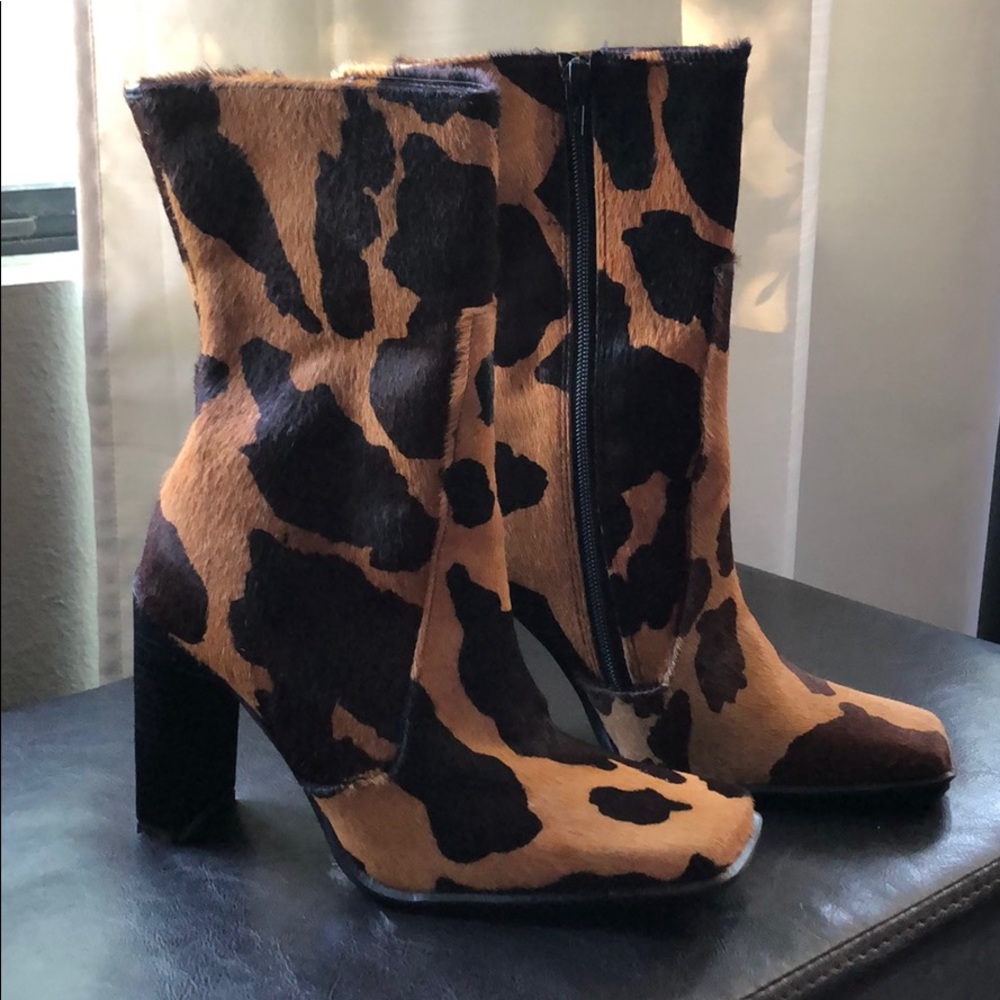 Mango Cowhide Leather Boots - New with tag